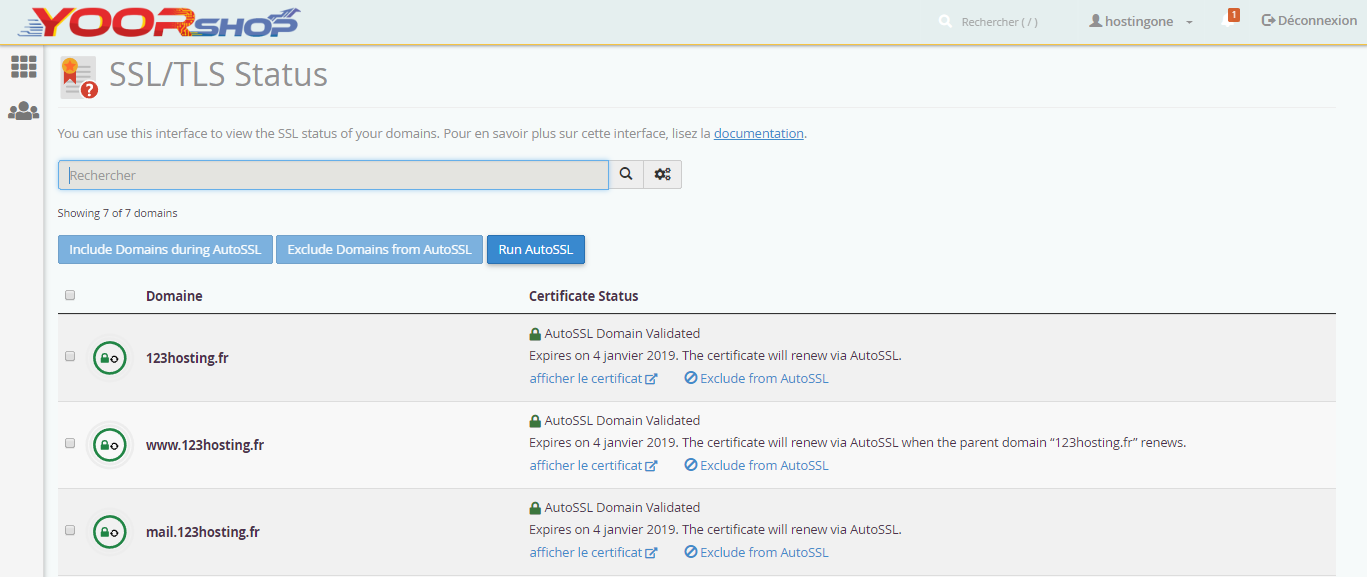 let's encrypt cPanel